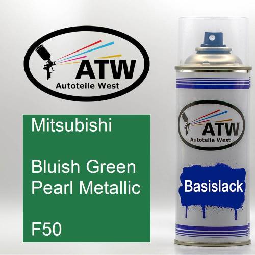 Mitsubishi, Bluish Green Pearl Metallic, F50: 400ml Sprühdose, von ATW Autoteile West.
